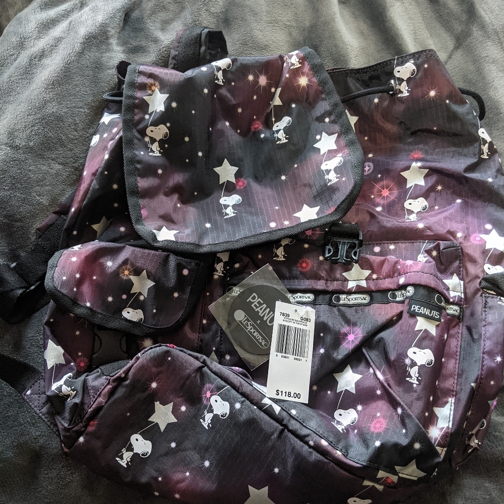 LeSportsac X Peanuts Voyager Backpack Snoopy Stars